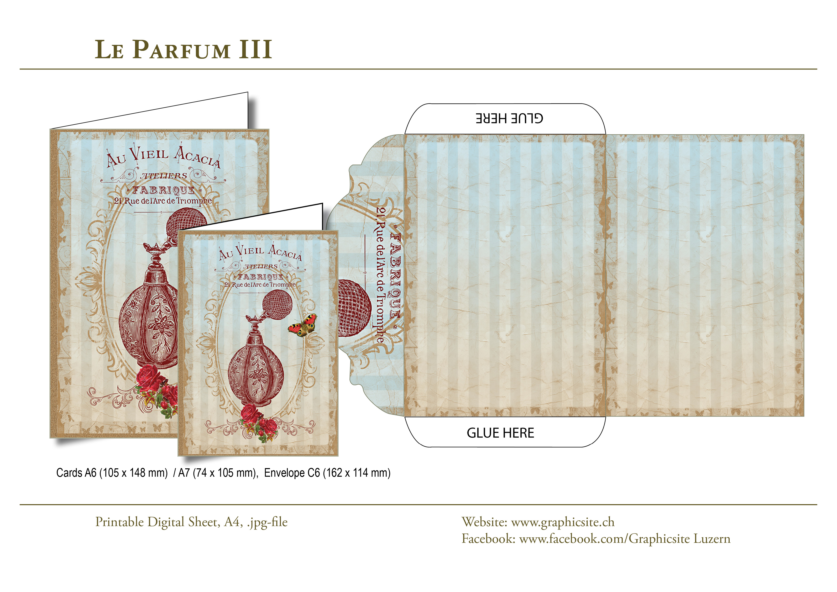 Karten selber drucken - DIN A-Formate - Le Parfum III